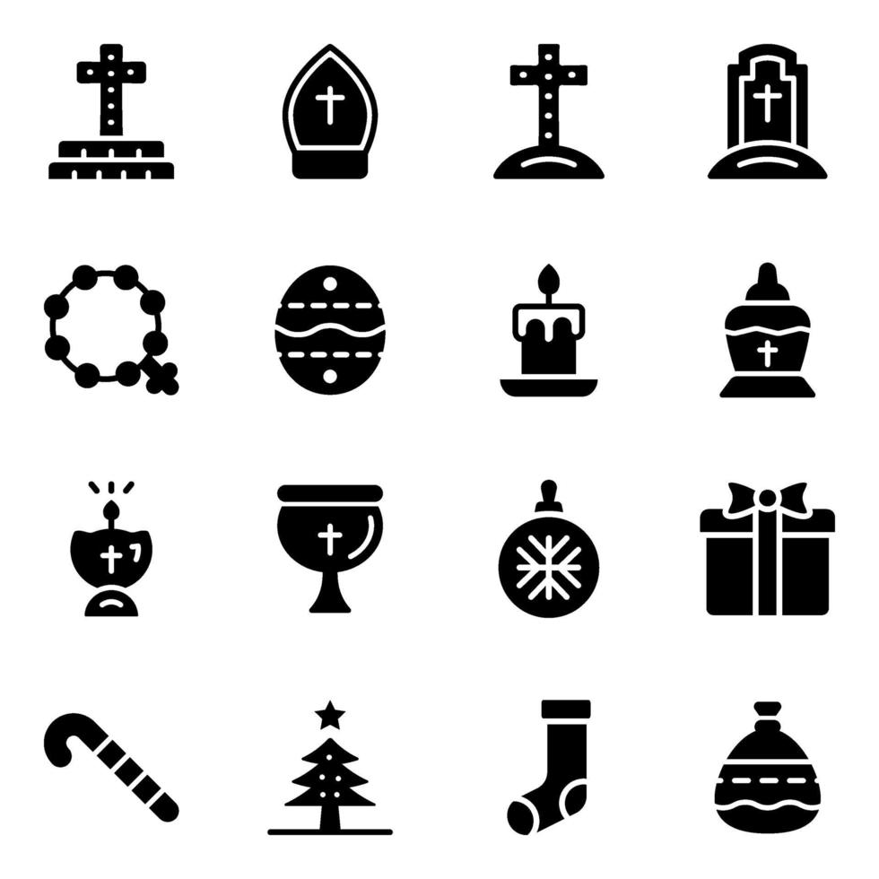 Christmas Decor and Catholic Graveyard vector