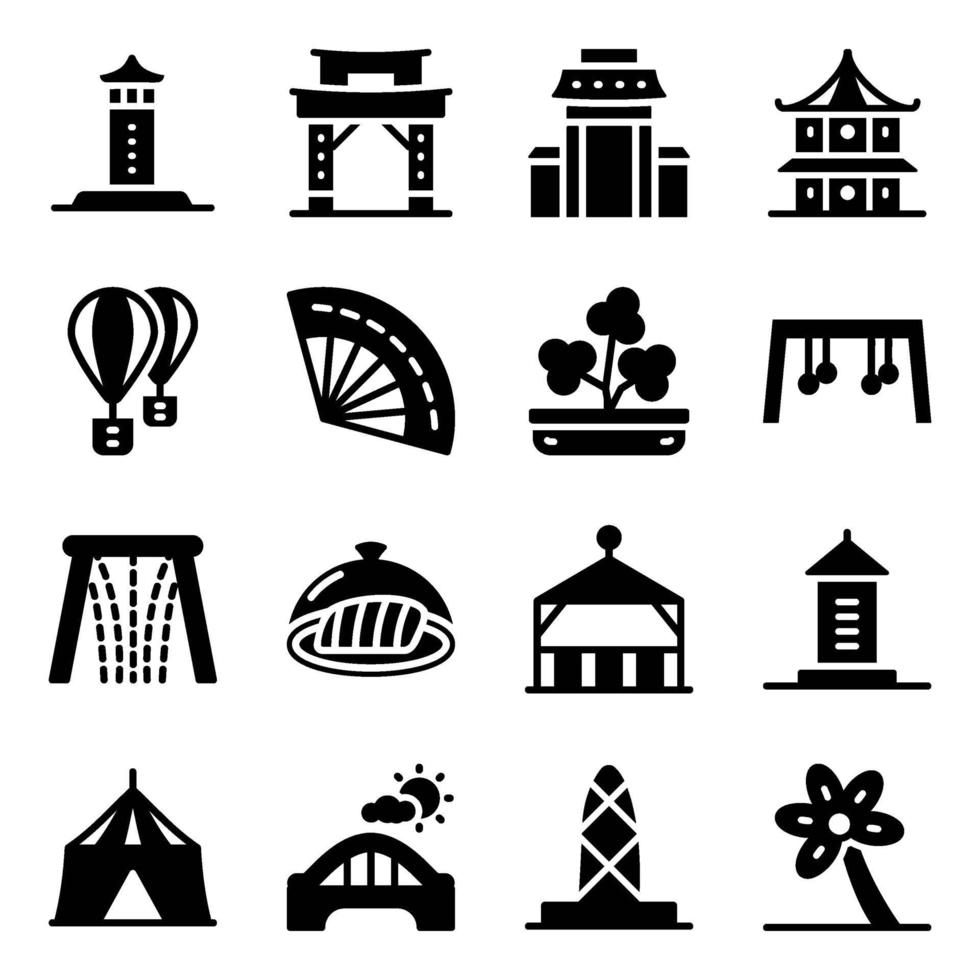 Singapore Traditions Elements vector