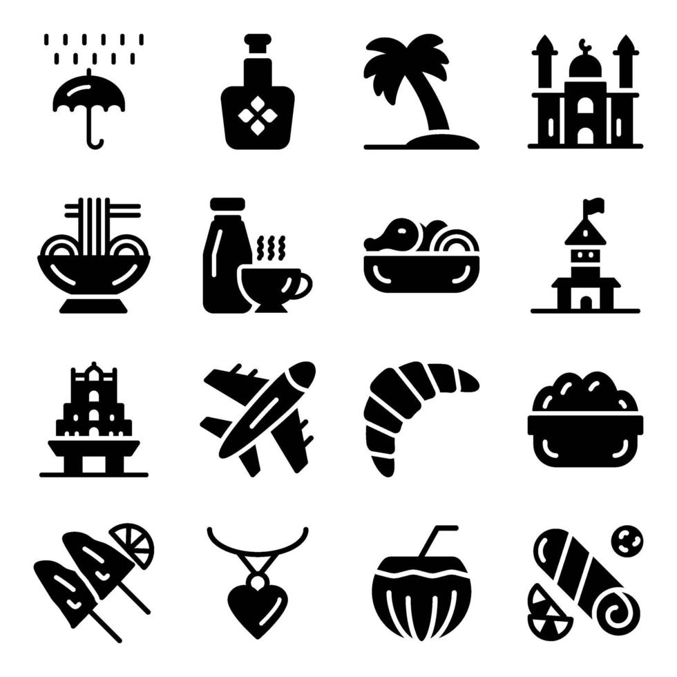 Singapore Cuisines and Landmarks vector