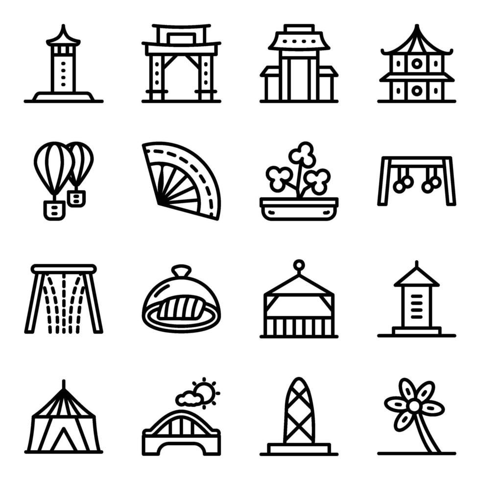 Singapore Traditions Elements vector