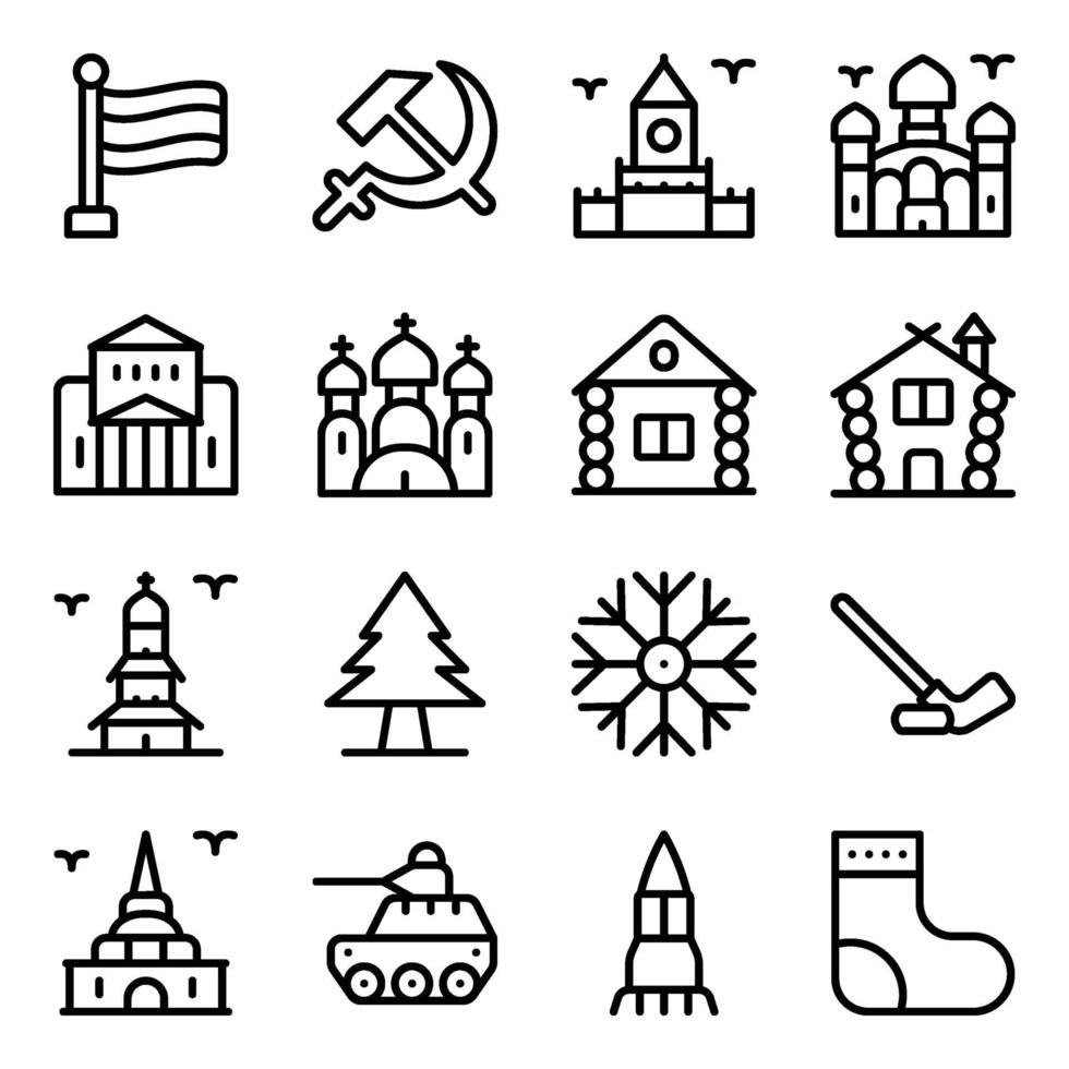 Russian Landmarks Elements vector