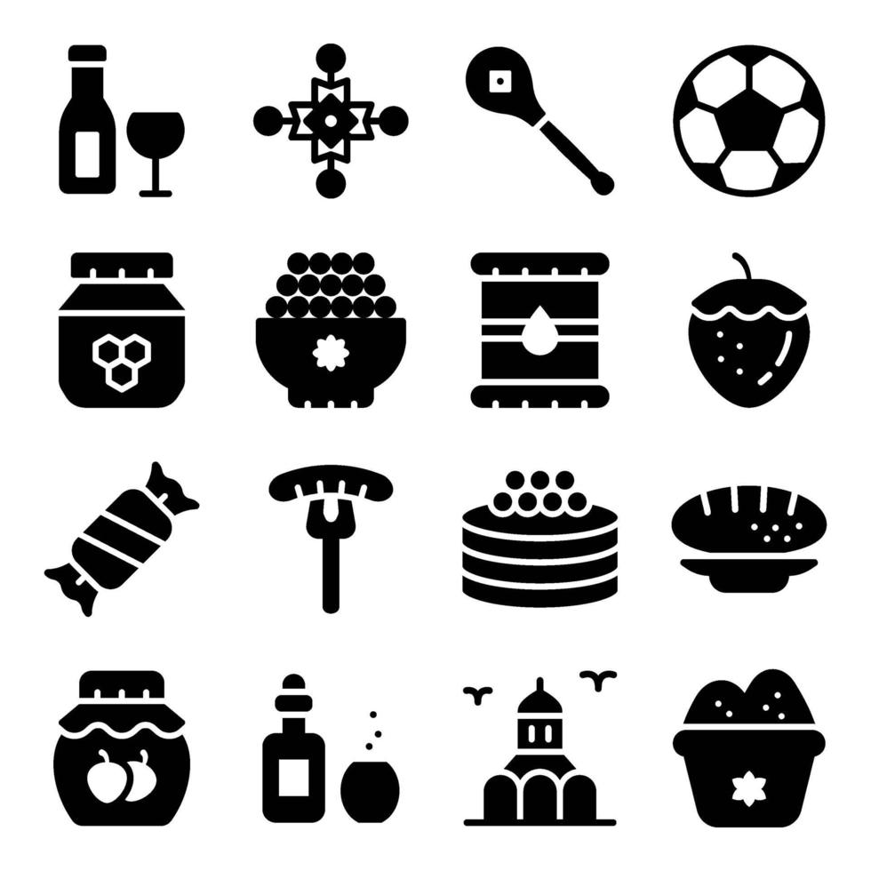 Russian Desserts Elements vector