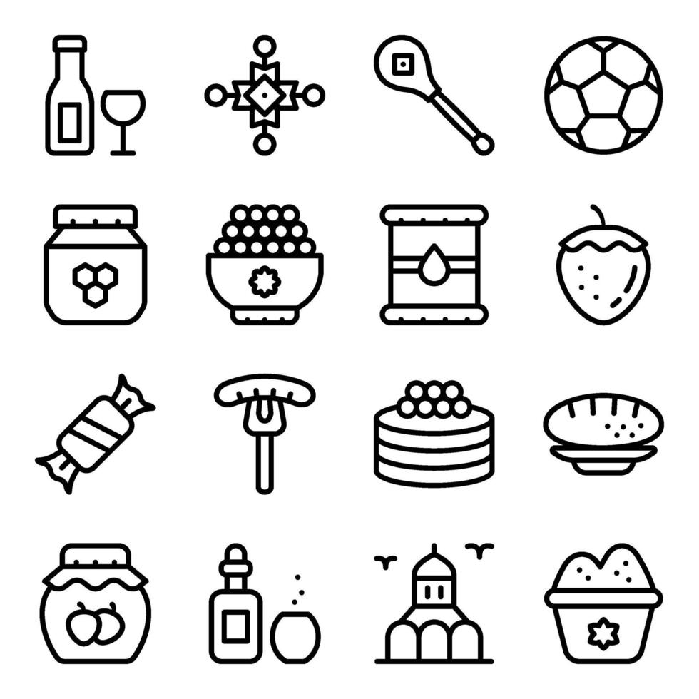 Russian Desserts Elements vector