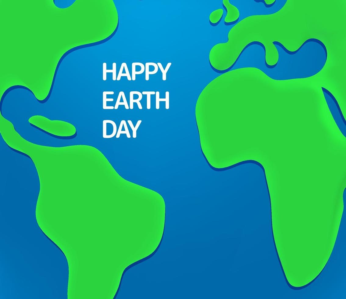 Paper cut style Earth day banner vector