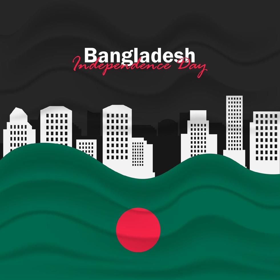 vector del día de la independencia con banderas de bangladesh.