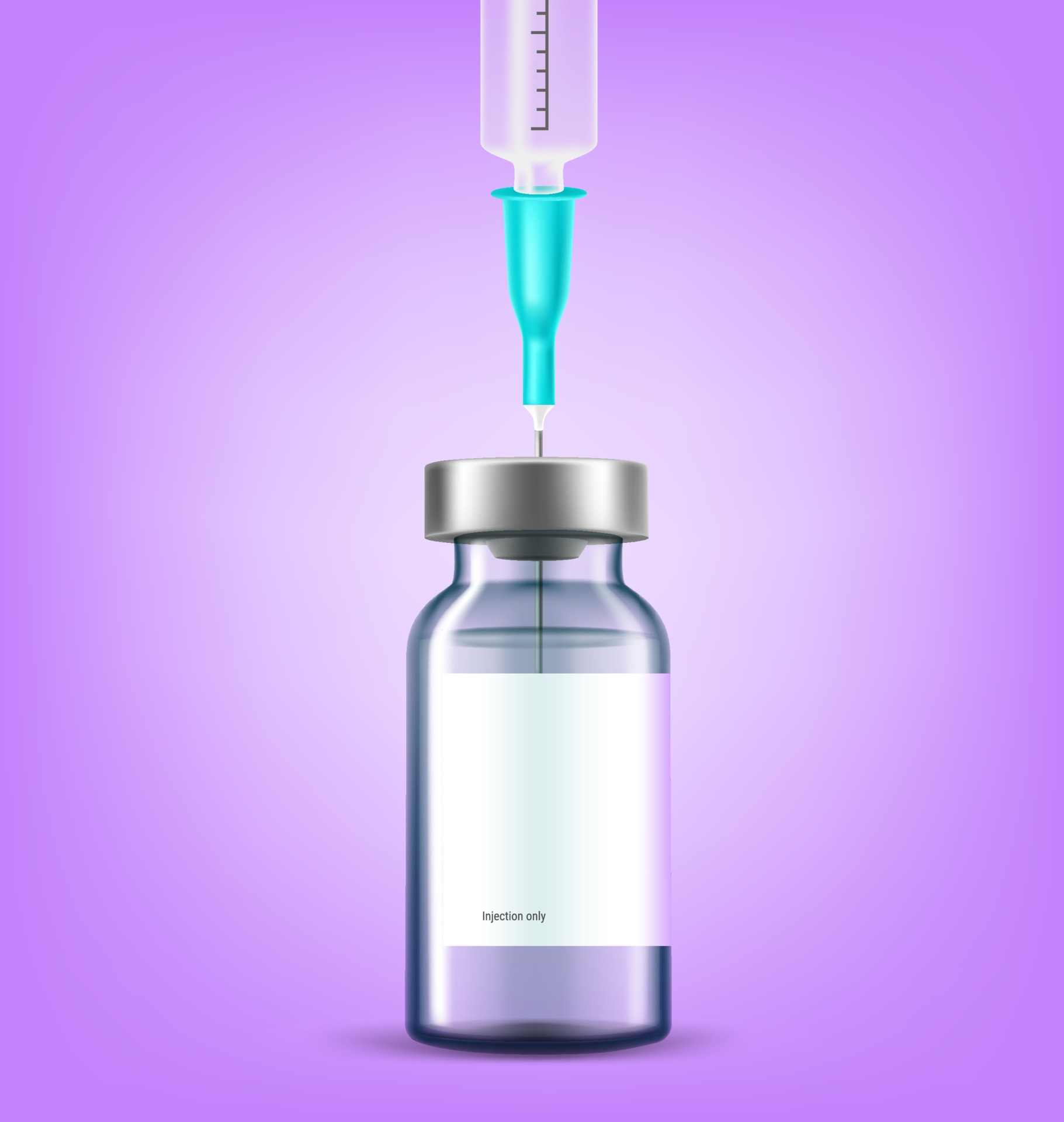 Download Glass Vial With Needle Of Plastic Syringe Inside Vector Mockup 2269629 Vector Art At Vecteezy