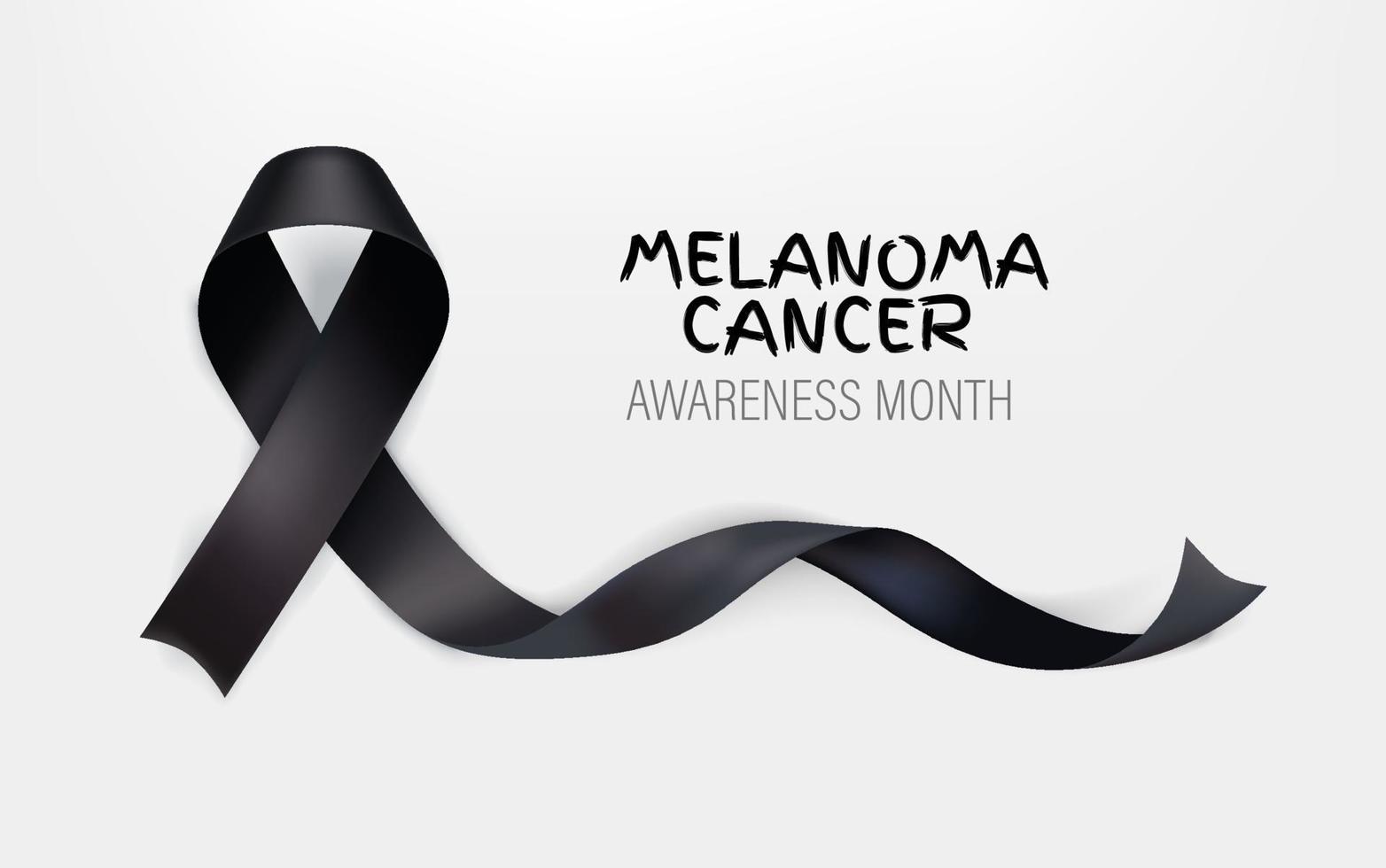 banner del mes de concientización sobre el melanoma. cinta negra e inscripción vector