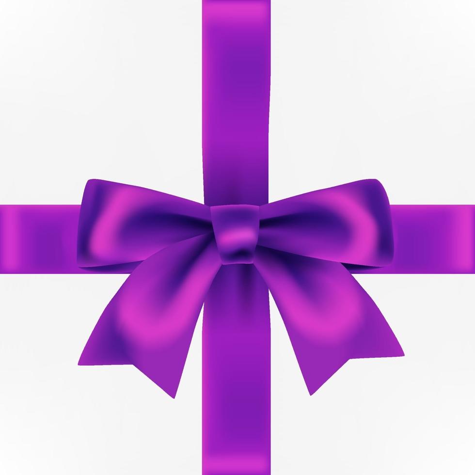 Gift box with violet decorative bow vector