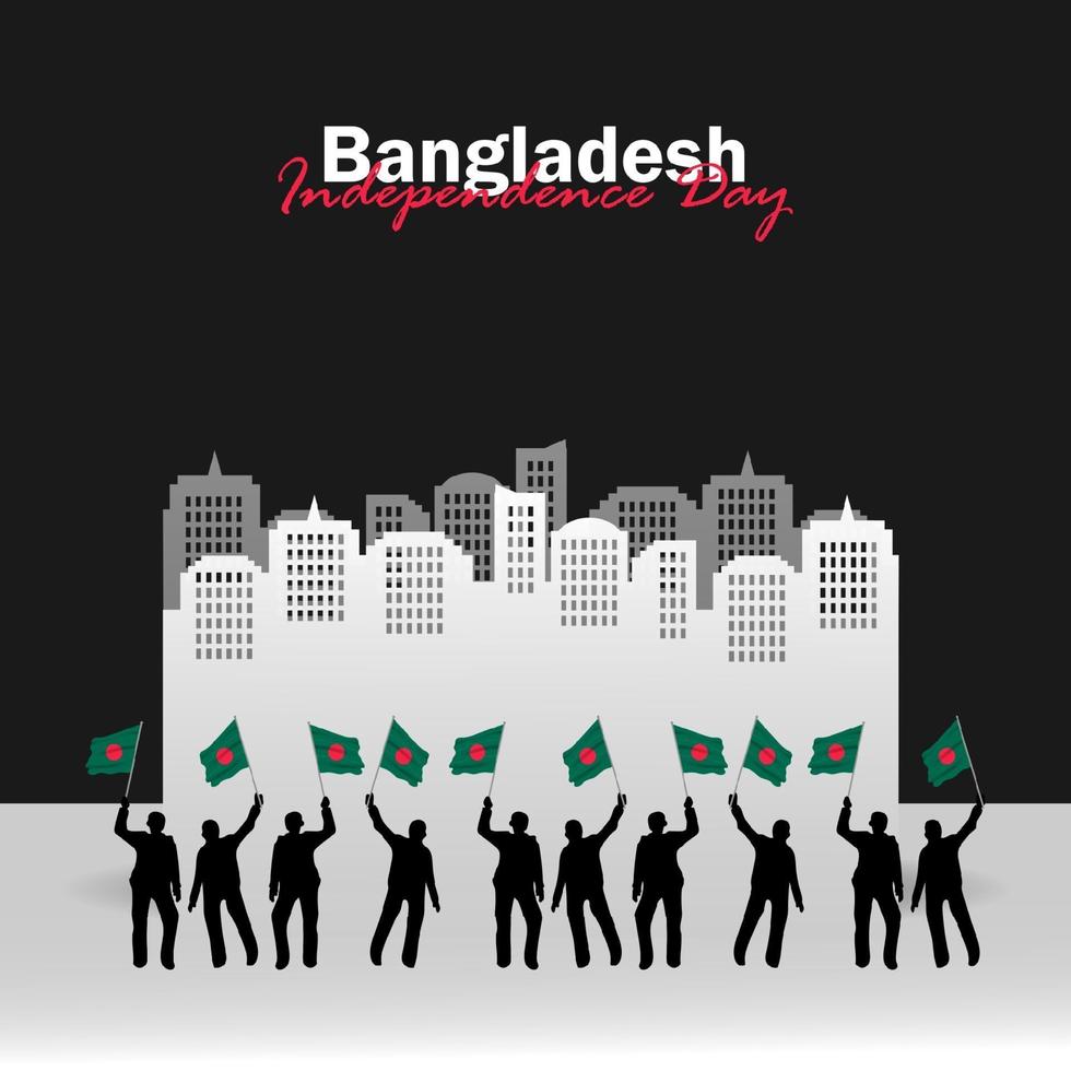 vector del día de la independencia con banderas de bangladesh.