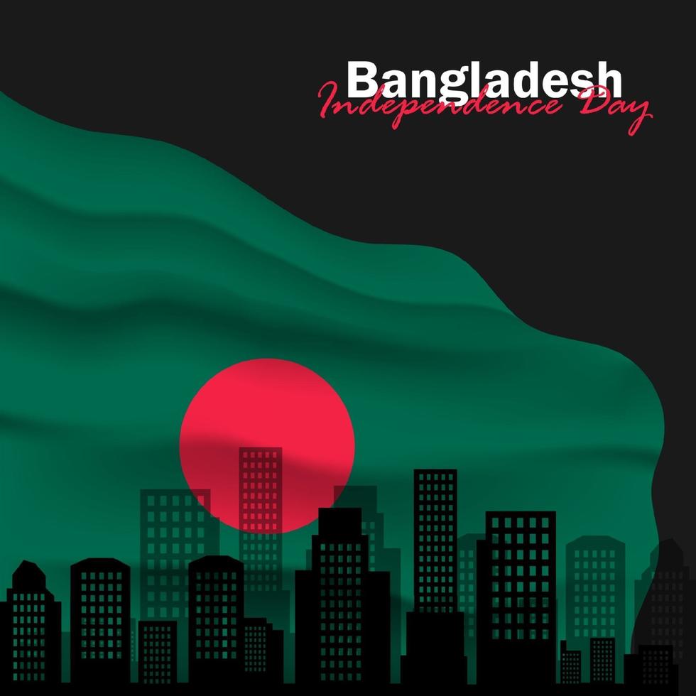 Vector of Independence Day with Bangladesh Flags.