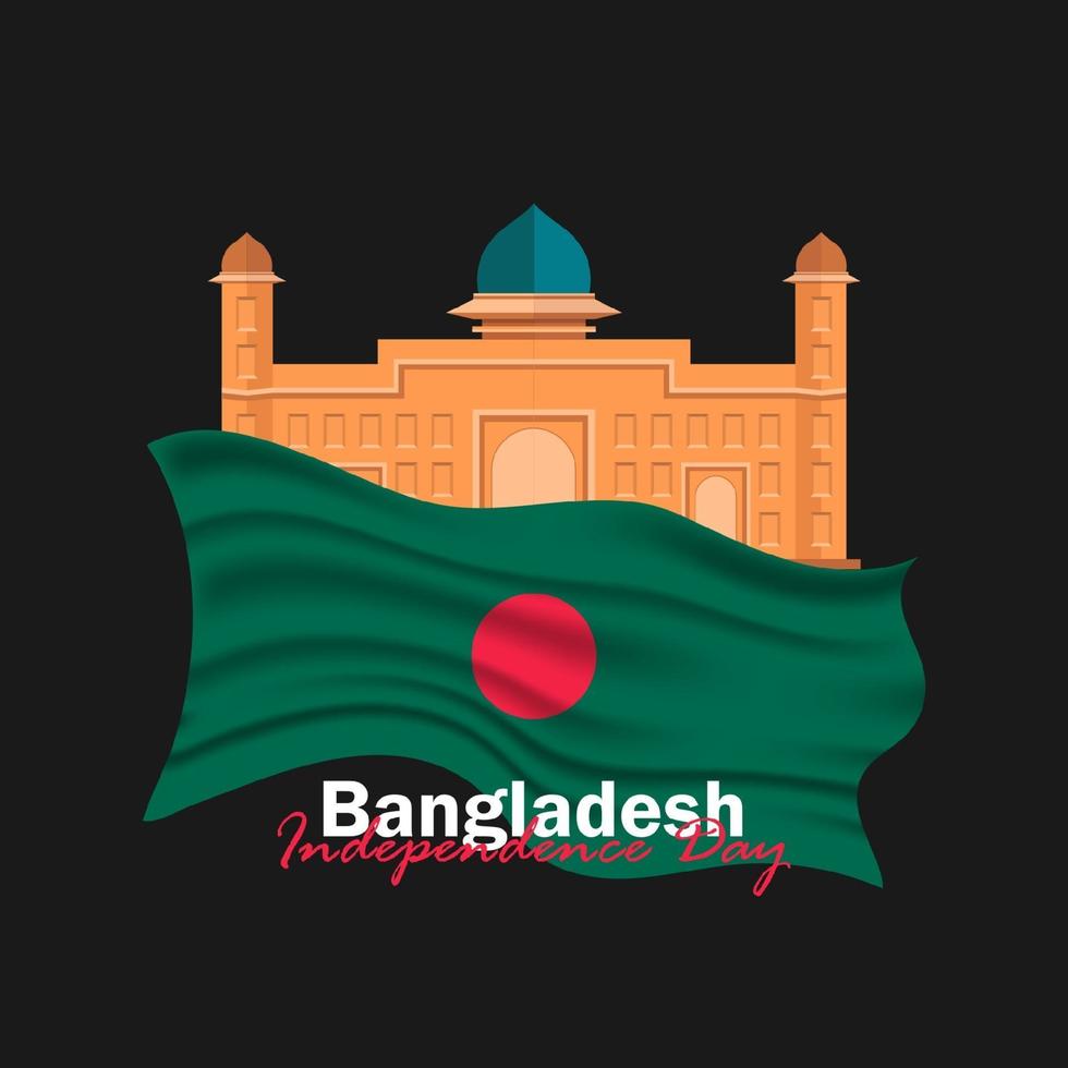 vector del día de la independencia con banderas de bangladesh.