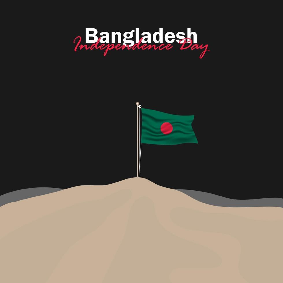 vector del día de la independencia con banderas de bangladesh.