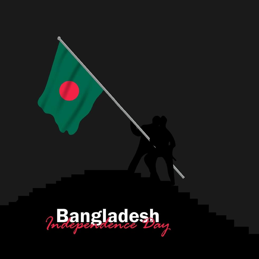 vector del día de la independencia con banderas de bangladesh.