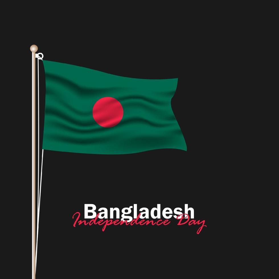 vector del día de la independencia con banderas de bangladesh.