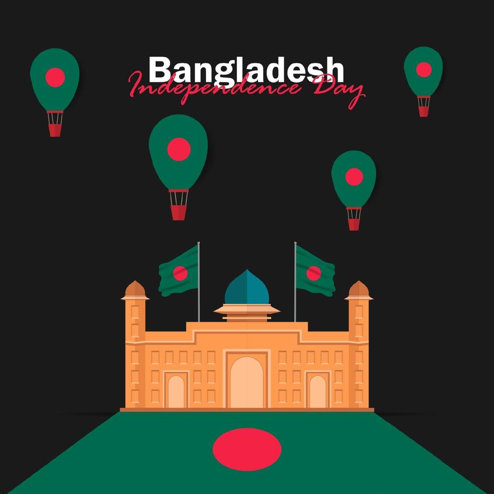 Vector of Independence Day with Bangladesh Flags.