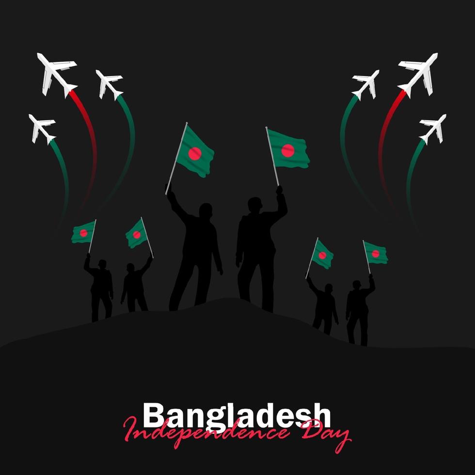 vector del día de la independencia con banderas de bangladesh.