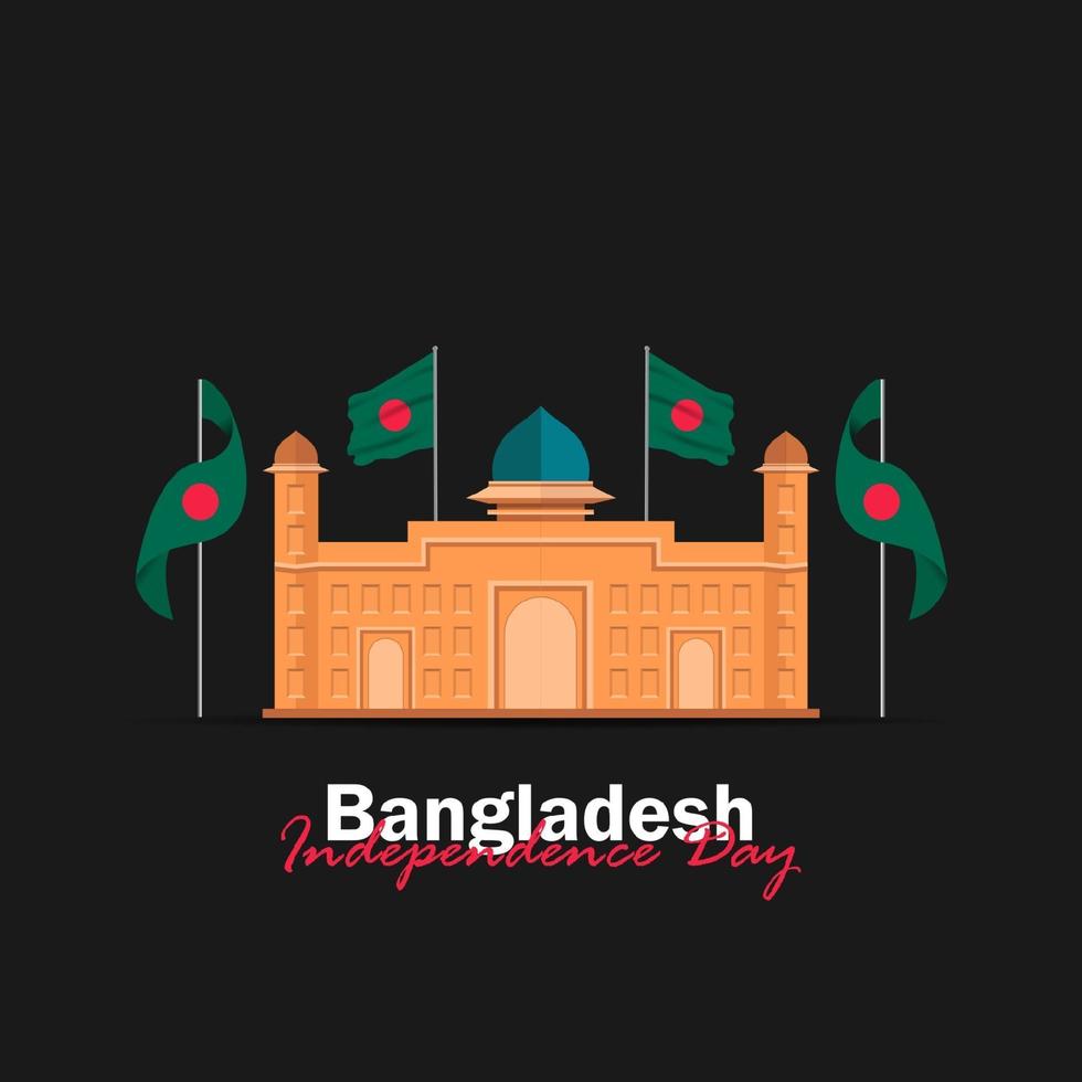 vector del día de la independencia con banderas de bangladesh.