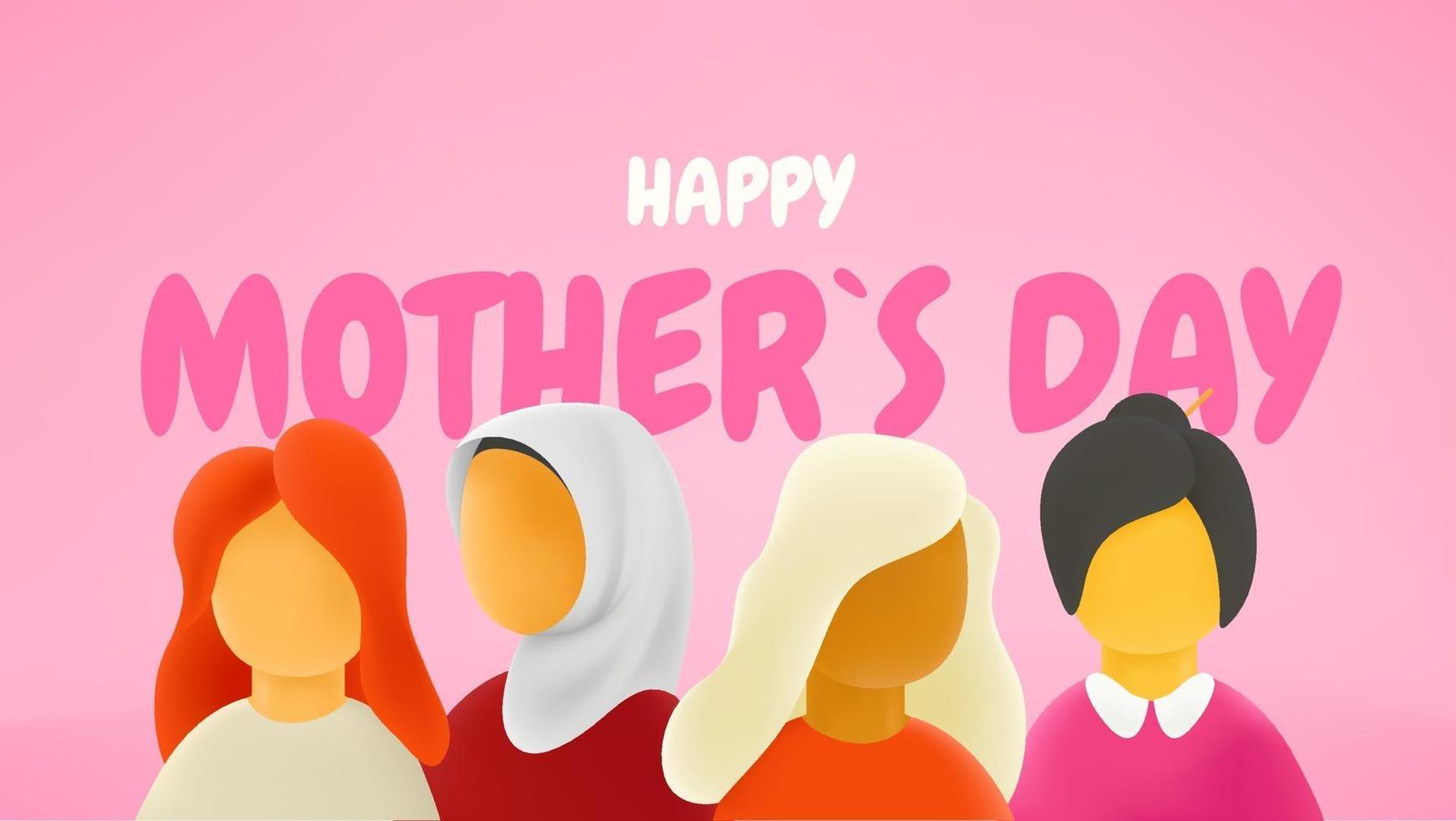 International mothers day banner with inscription vector