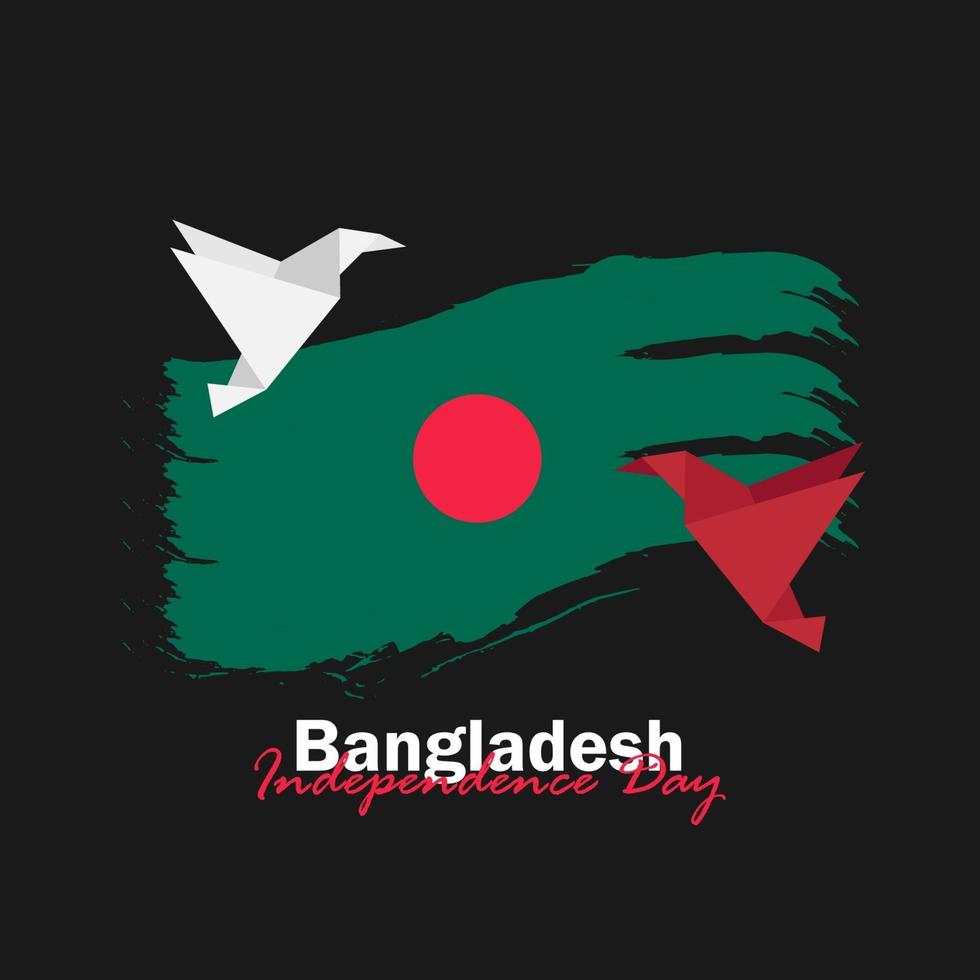 vector del día de la independencia con banderas de bangladesh.