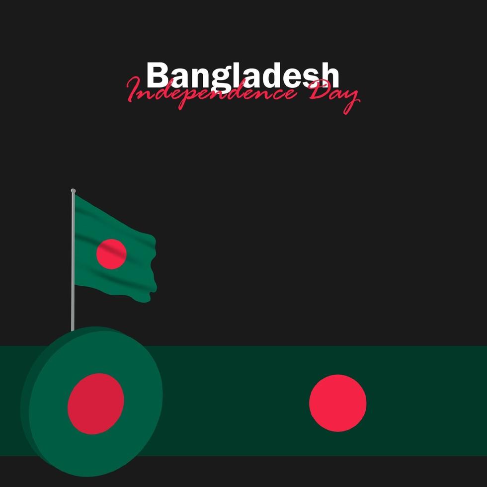 vector del día de la independencia con banderas de bangladesh.