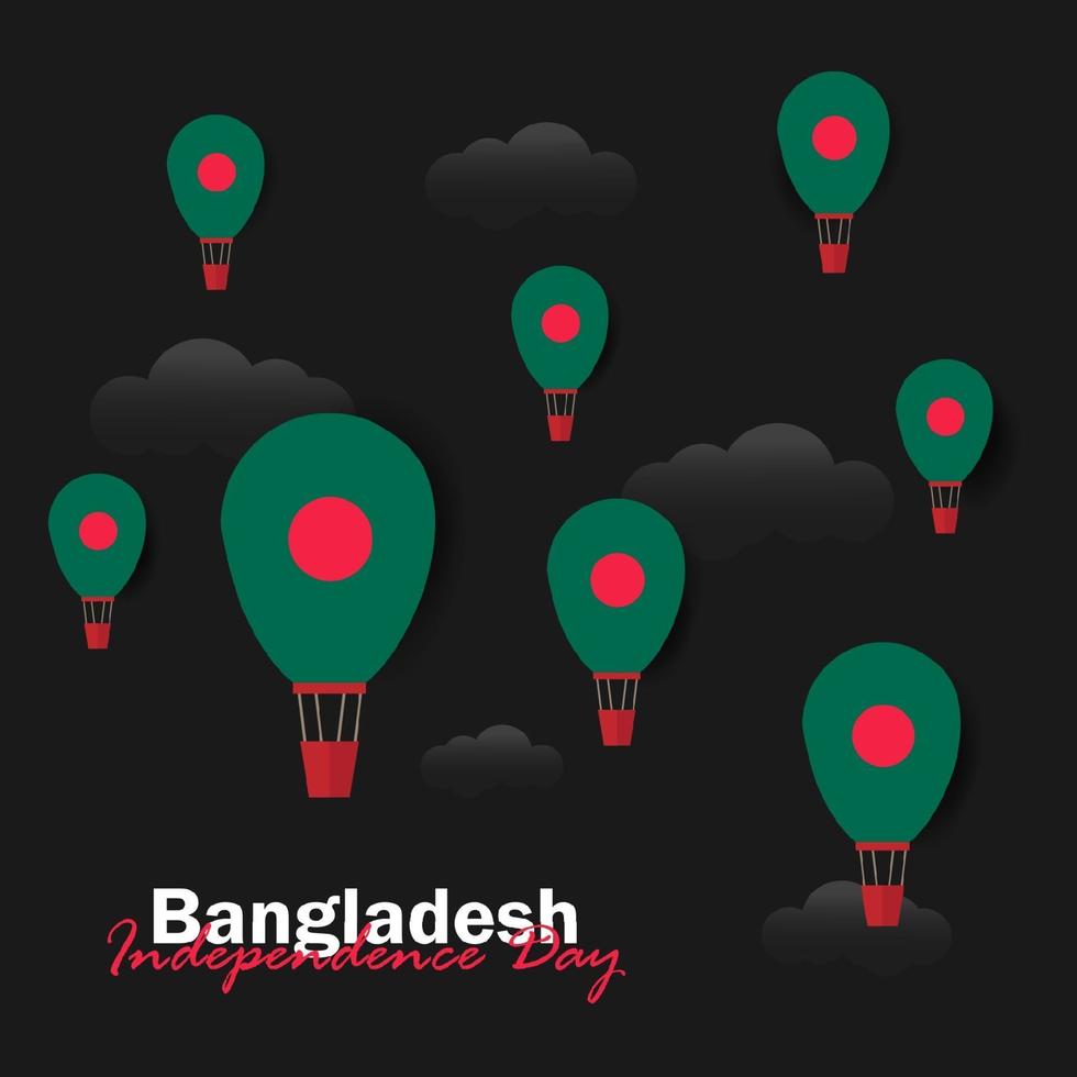 Vector of Independence Day with Bangladesh Flags.