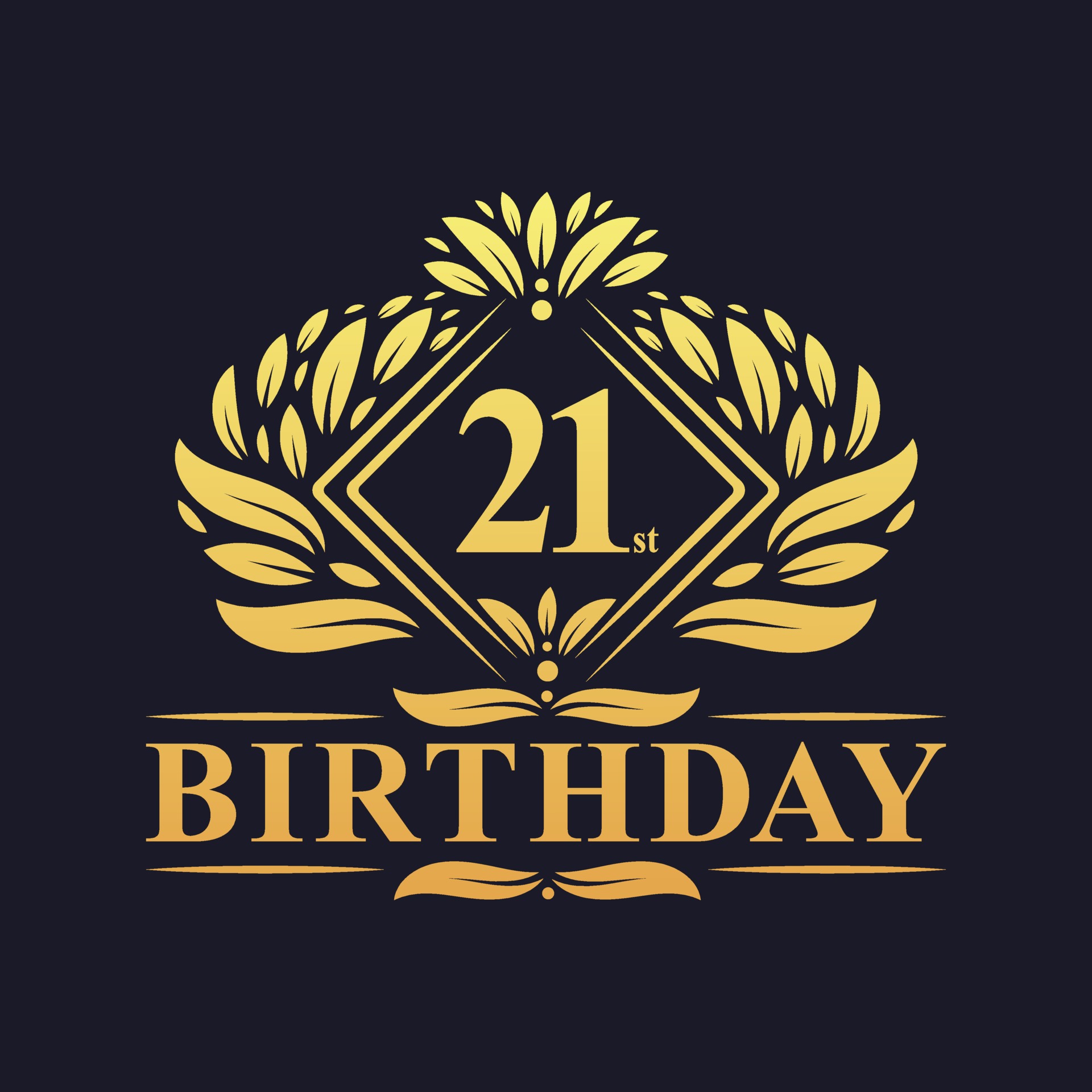 21 years Birthday Logo, Luxury Golden 21st Birthday Celebration. 2269902 Vector Art at Vecteezy