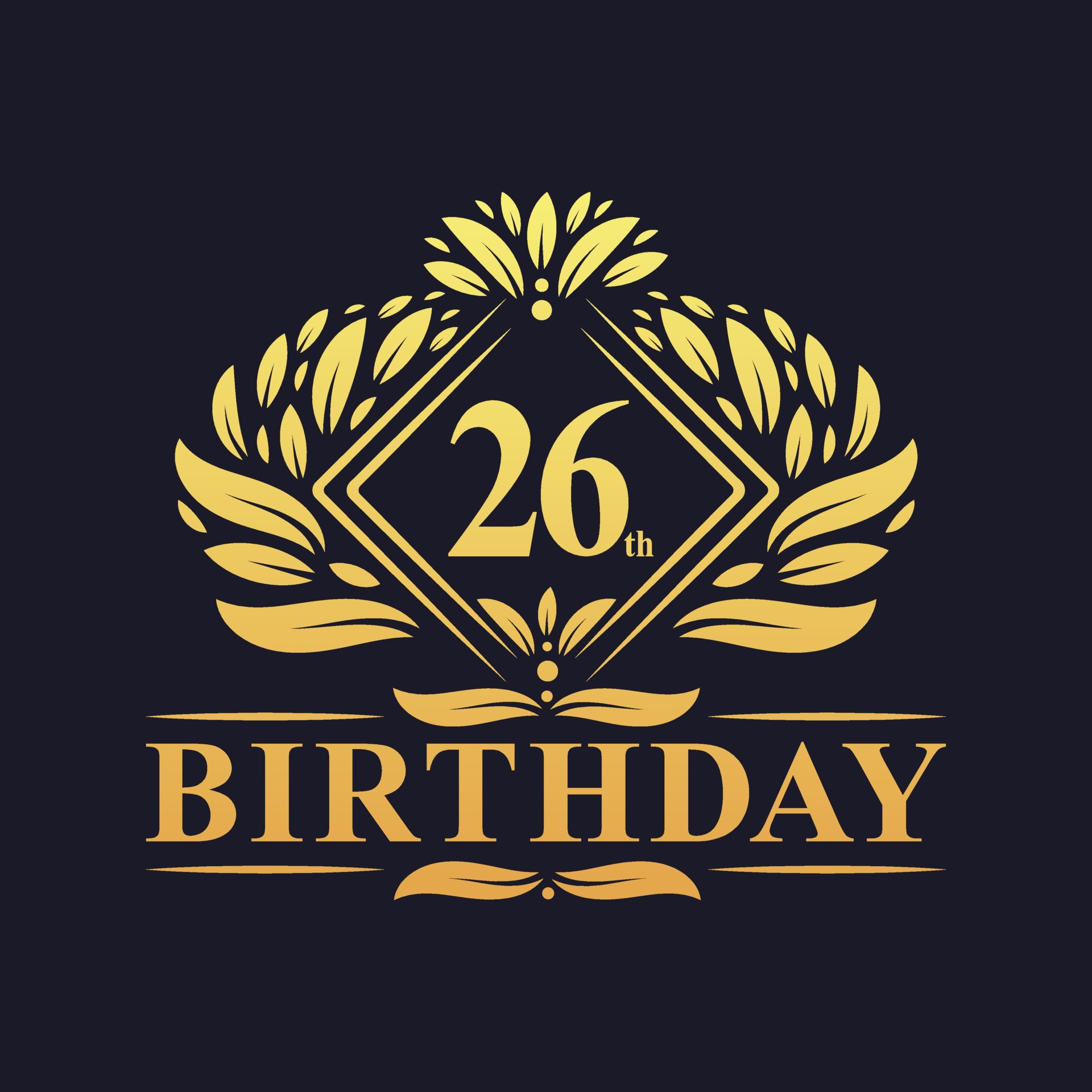 26 years Birthday Logo, Luxury Golden 26th Birthday Celebration. 2269912 Vector Art at Vecteezy