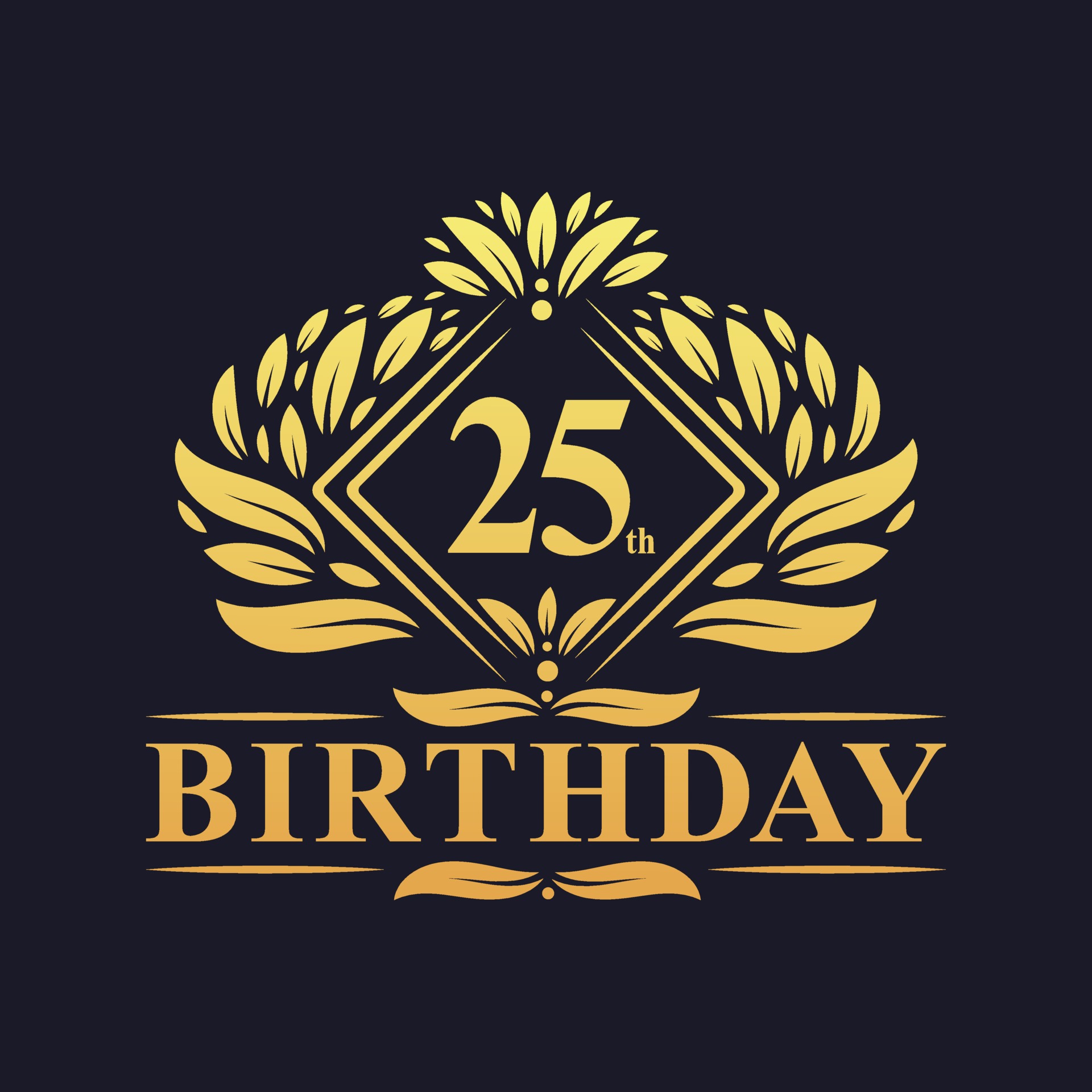 25 years Birthday Logo, Luxury Golden 25th Birthday Celebration. 2269917 Vector Art at Vecteezy