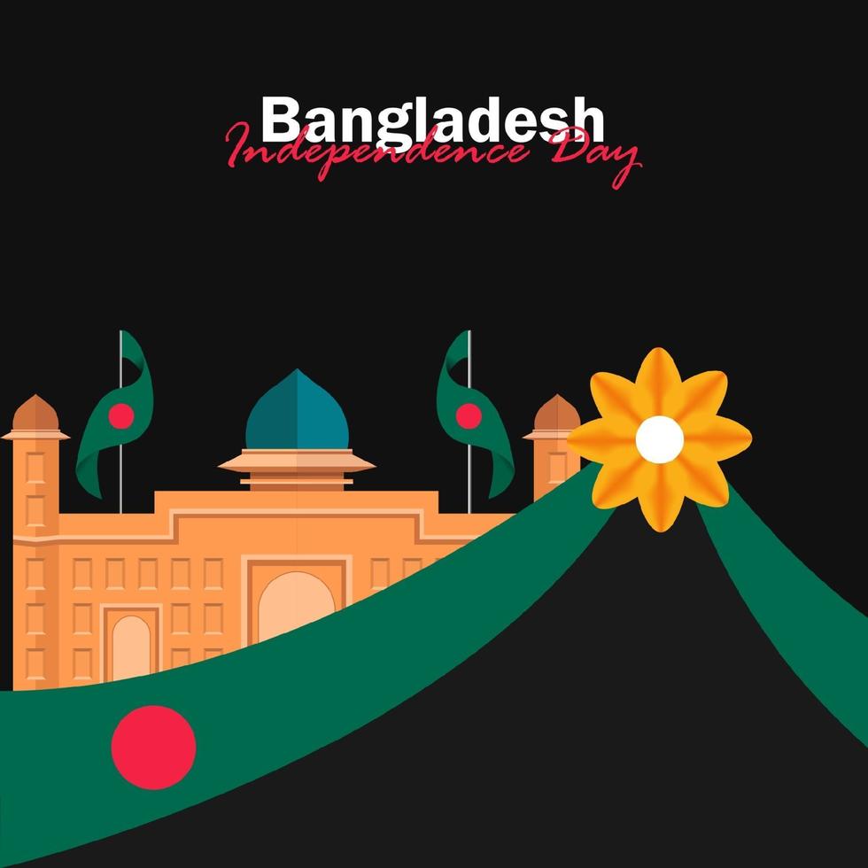 vector del día de la independencia con banderas de bangladesh.