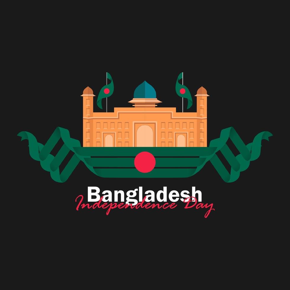 vector del día de la independencia con banderas de bangladesh.