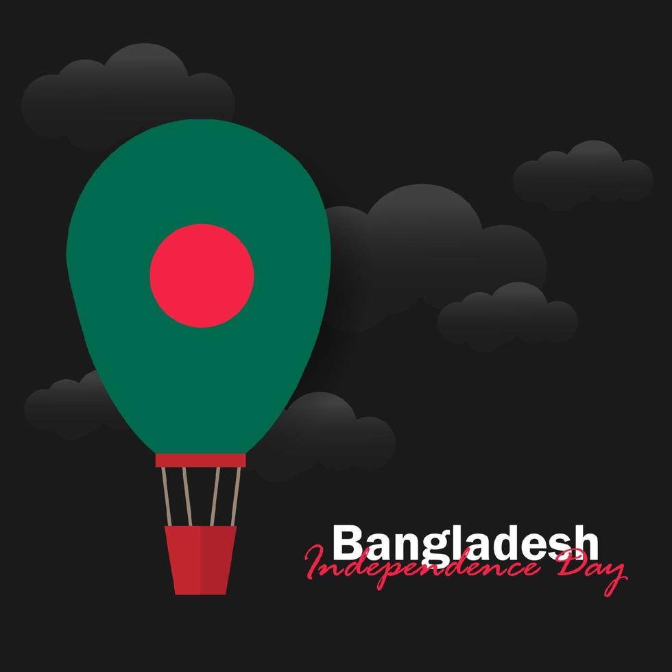 vector del día de la independencia con banderas de bangladesh.