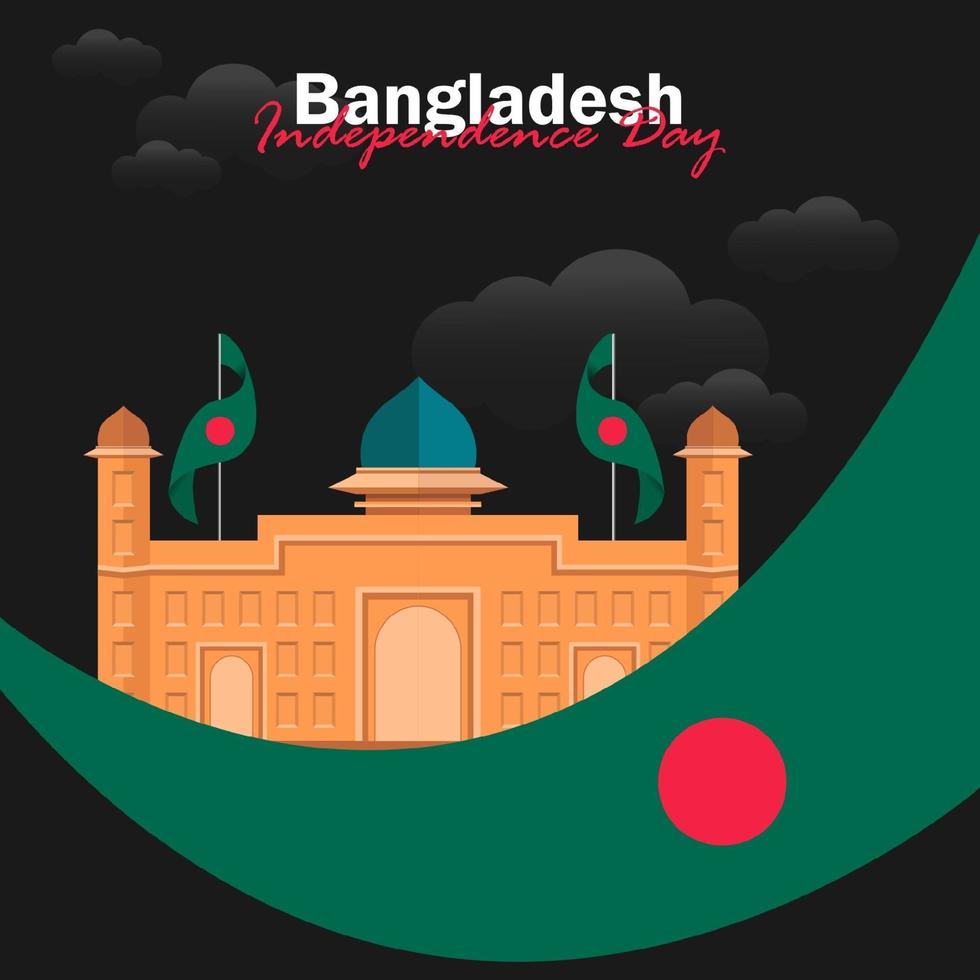 vector del día de la independencia con banderas de bangladesh.