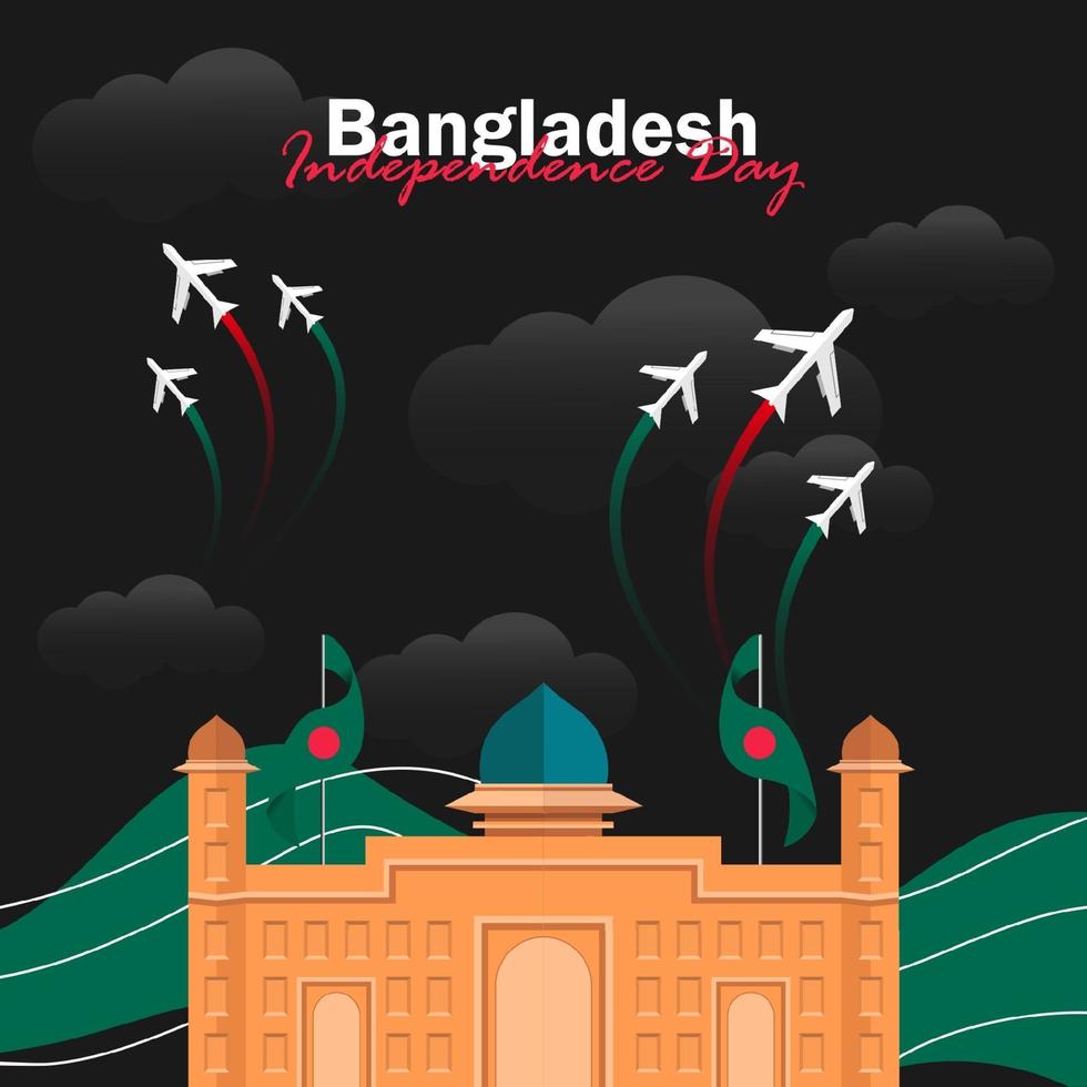 Vector of Independence Day with Bangladesh Flags.