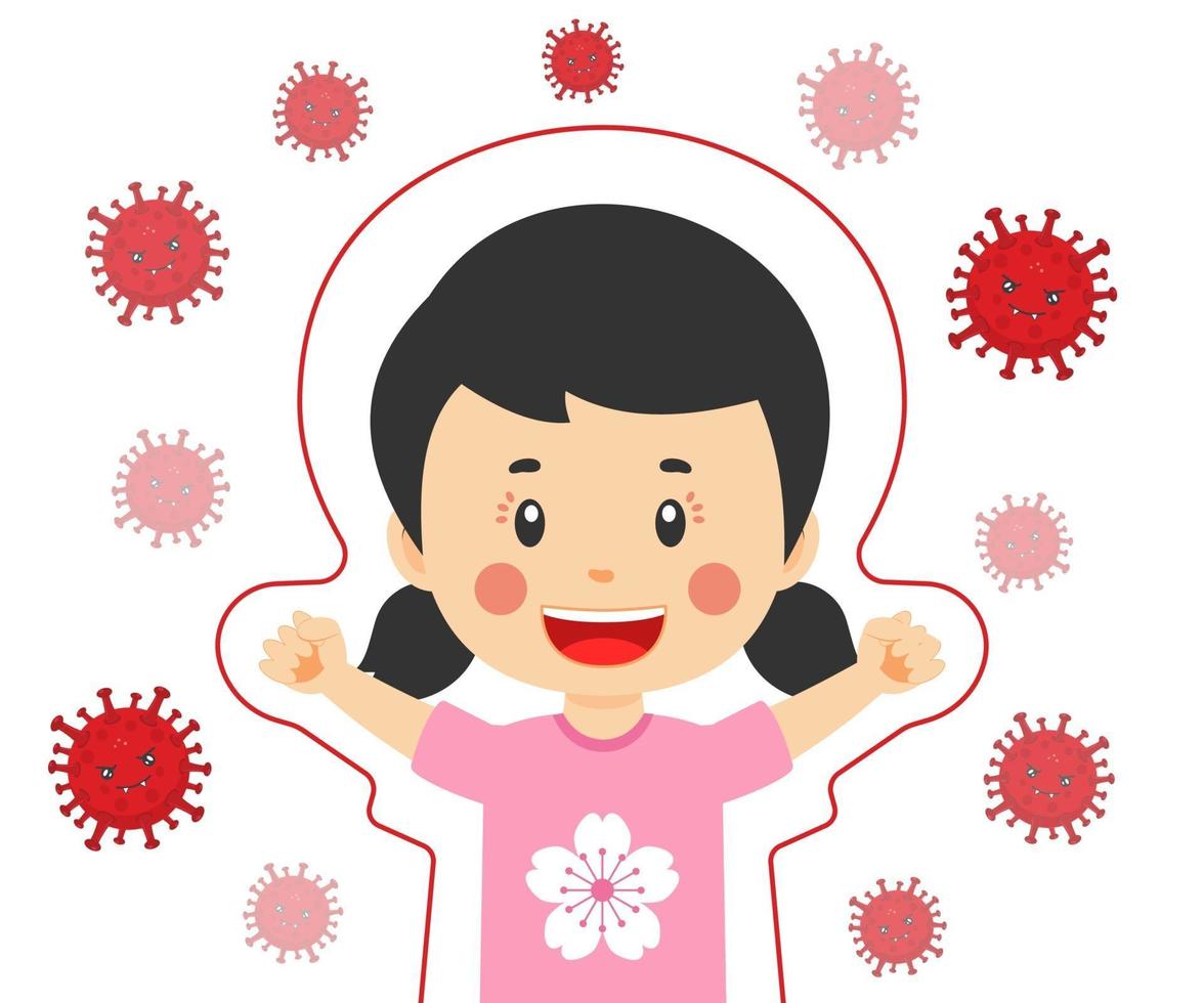 Girl with virus immune protection vector