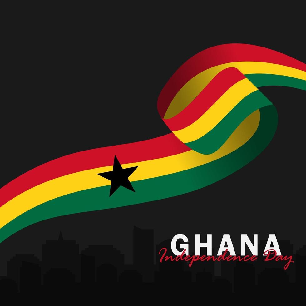 vector de la plantilla de diseño del día de la independencia de ghana