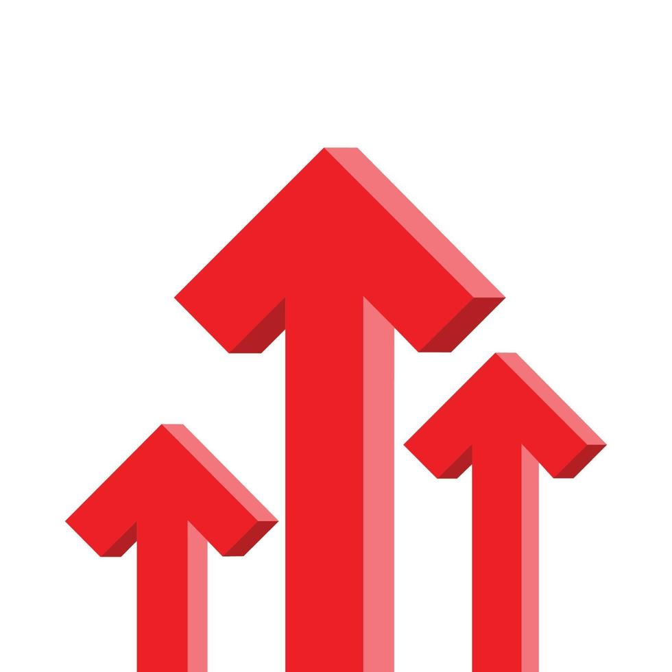 concepto de gráfico de flecha levantamiento de valores vector