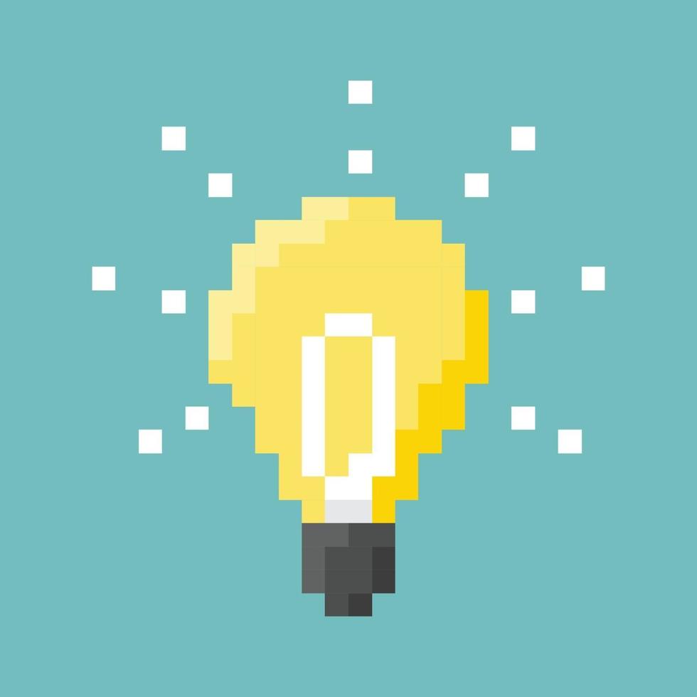 Light Bulb Pixel Concept vector