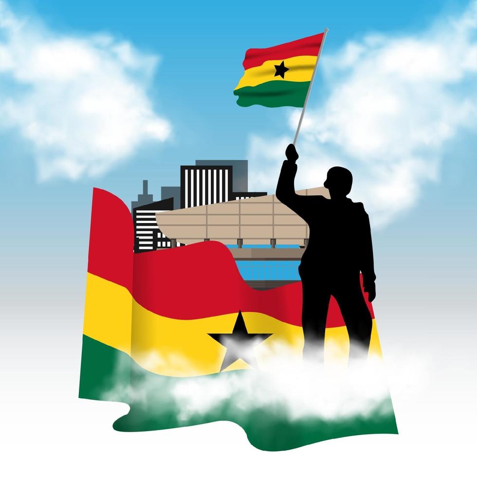 vector de la plantilla de diseño del día de la independencia de ghana