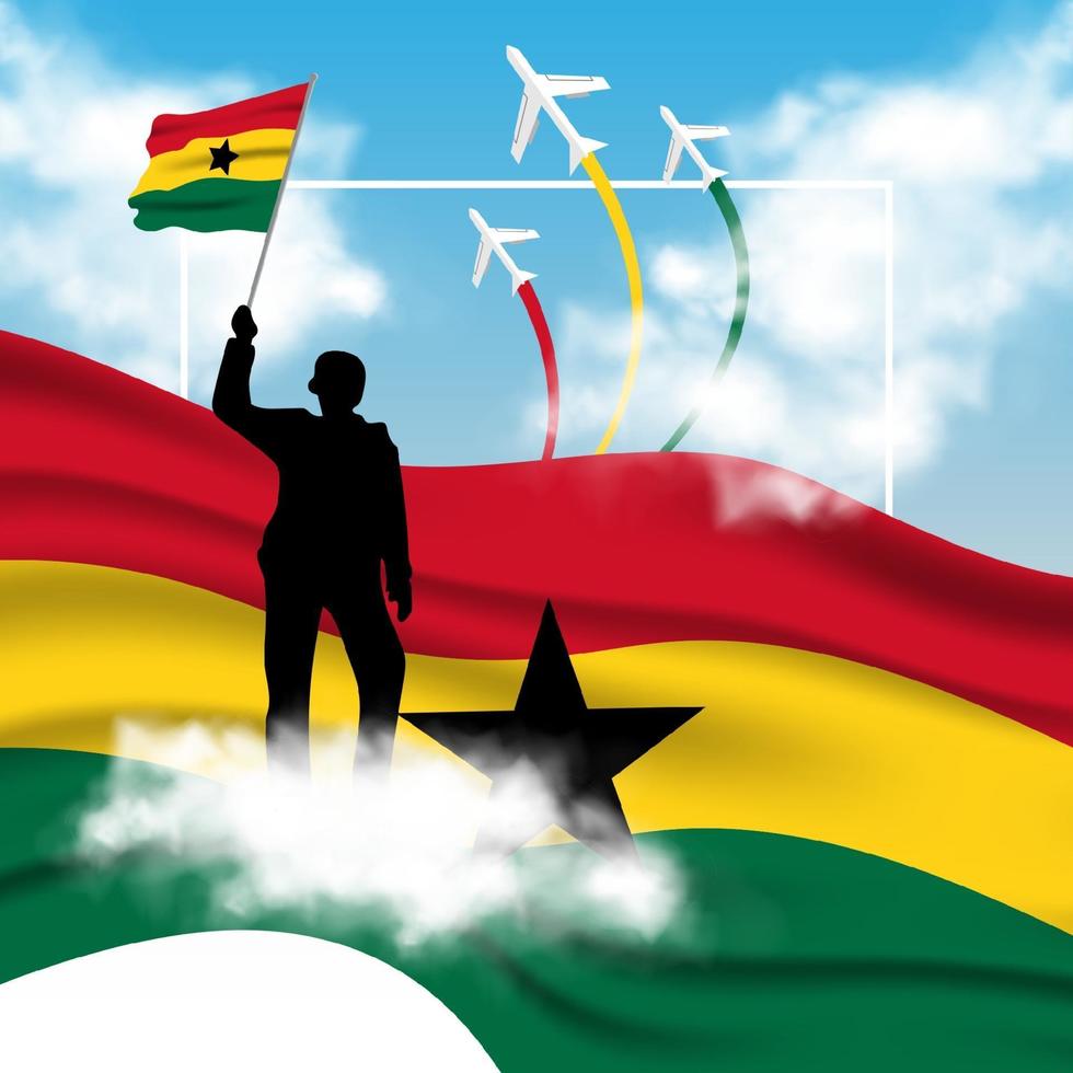 vector de la plantilla de diseño del día de la independencia de ghana