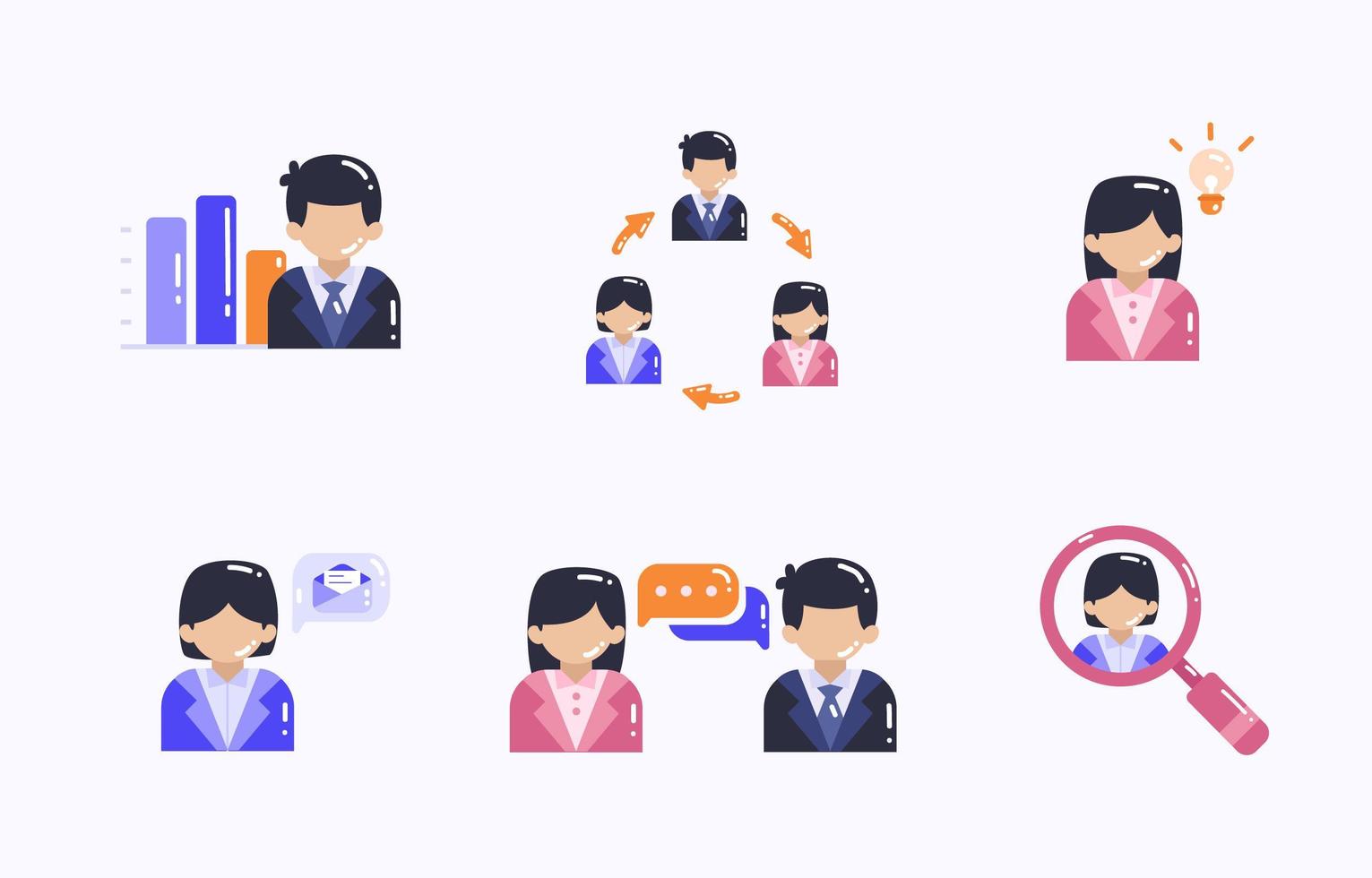 conjunto de iconos de personas de negocios vector