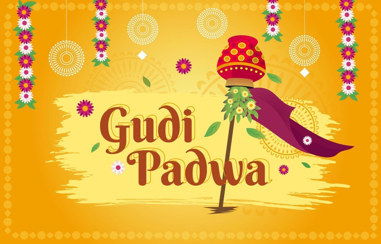 Gudi Padwa Festival Background vector
