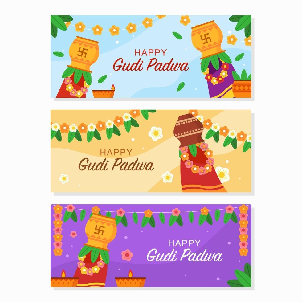 Gudi Padwa Celebration Banner vector