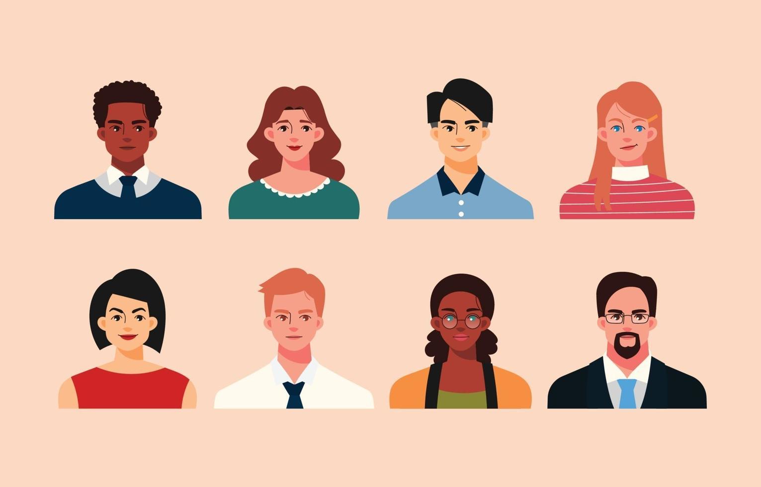 Business People Avatar Set in Flat Style vector