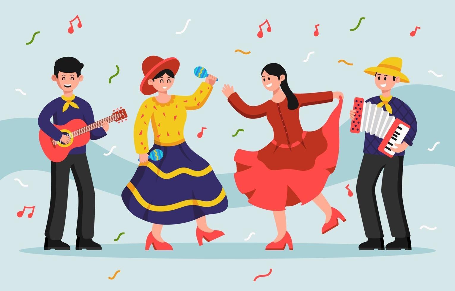 Festa Junina Character Collection vector