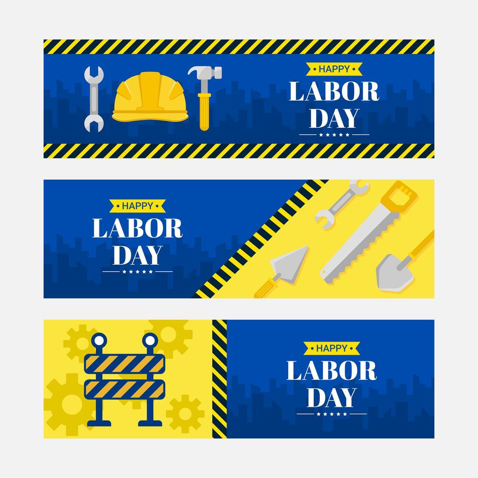 Happy Labor Day Banner Collection vector