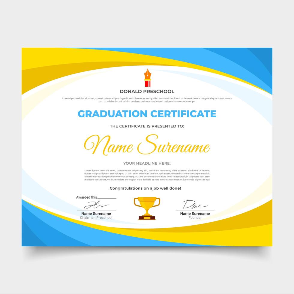 Graduation Certificate Template vector