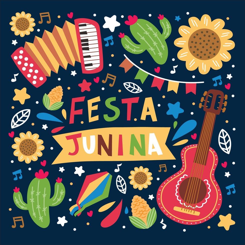 Colorful Festa Junina Festival vector