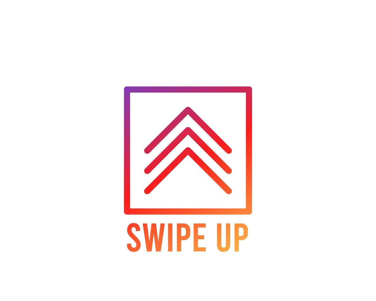 Swipe up buttons set. Application and social network icons, swipe up for advertising. Social media scroll arrows. vector
