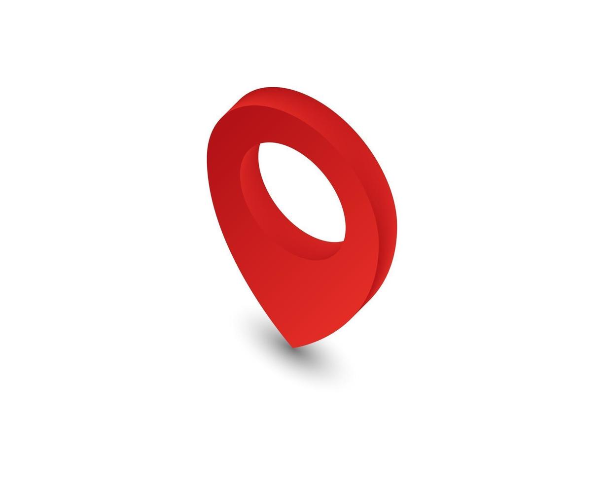 Map Pointer symbol. Flat Isometric Icon or Logo. 3D Style Pictogram for Web Design, UI, Mobile App, Infographic. vector