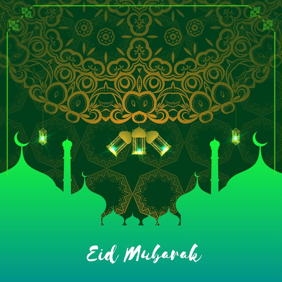 Eid Mubarak festival decorative background vector